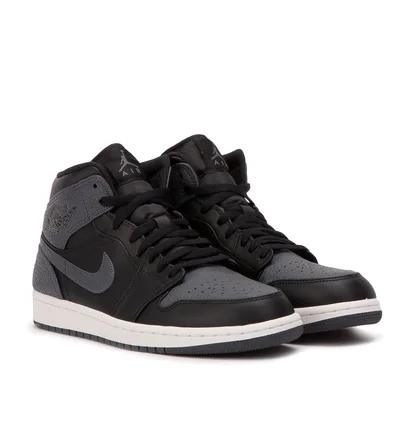 Air Jordan 1 MID (Schwarz / Dunkelgrau)