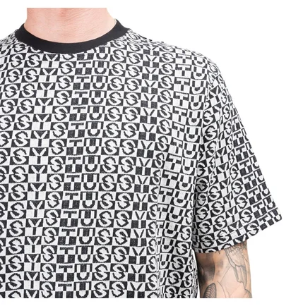 Stüssy Check Crew Tee (Schwarz / Weiß)
