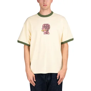 Brain Dead Mouthworm Short Sleeve Ringer Tee (Beige / Grün)
