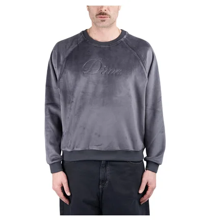 Dime Cursive Velvet Crewneck (Grau)