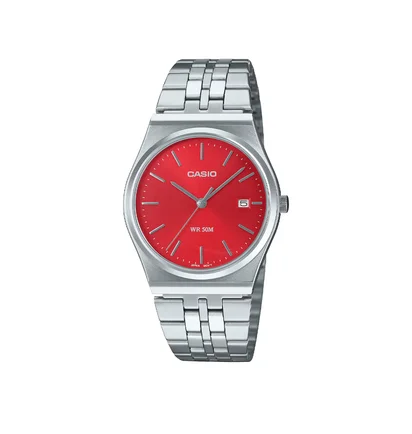 Casio MTP-B145D-4A2VEF (Silber / Rot)