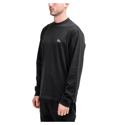 Stüssy Mock Longsleeve Crew (Schwarz)