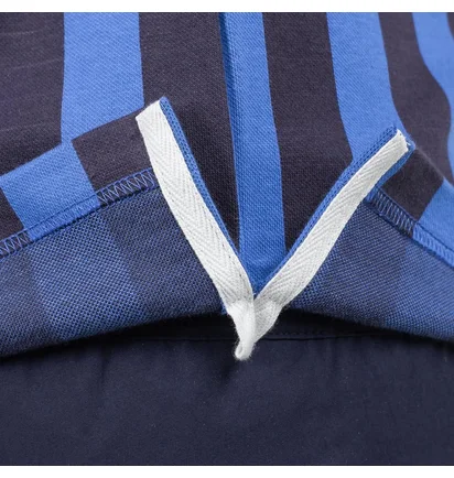 Aimé Leon Dore Vertical Striped Rugby Polo (Navy / Blau)