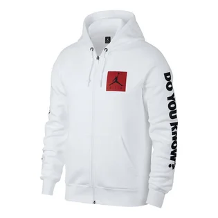Nike Air Jordan 3 Flight Fleece Full-Zip Hoodie (Weiß / Rot / Schwarz)
