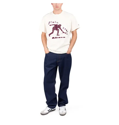 adidas x Brain Dead T-Shirt (Beige / Bordeaux)