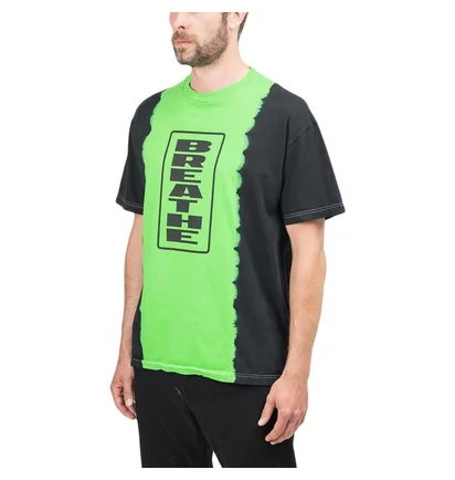 Pleasures Breathe Split Dye T-Shirt (Schwarz / Grün)