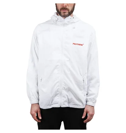 Polythene* Optics Nylon Zipped Windbreaker (Weiß)