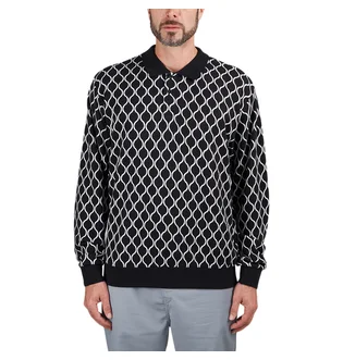 Obey Windmere Jaquard LS Polo (Schwarz / Weiß)