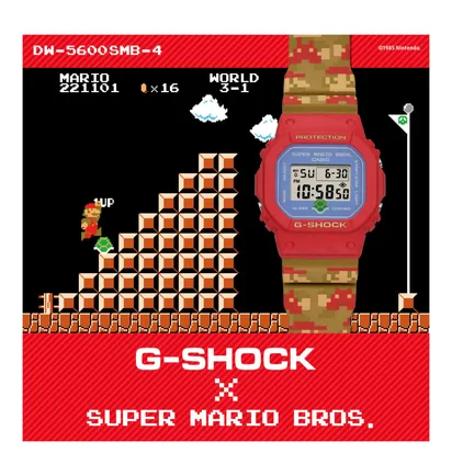 Casio x Super Mario G-Shock DW-5600SMB-4ER (Rot / Multi)