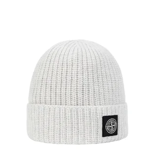 Stone Island Geelong Wool Patch Beanie (Grau)