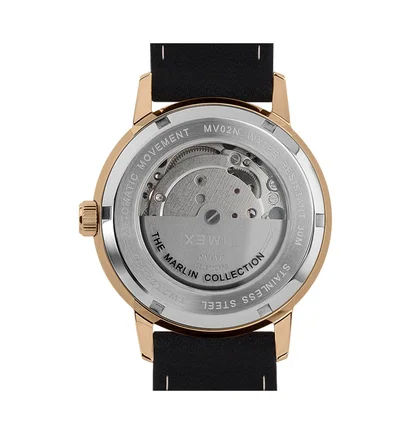 Timex Archive Marlin Automatic 40mm Leather Strap (Schwarz / Gold)