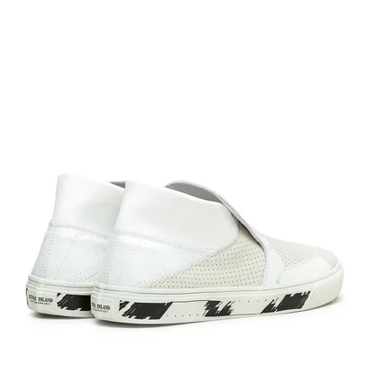 Stone Island Shadow Project Slip-On Mid Leather (Weiß)