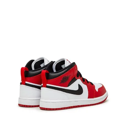 Air Jordan 1 Mid (PS) (Rot / Weiß / Schwarz)