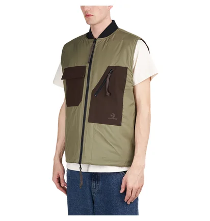 Converse x Patta Four-Leaf Clover Utility Reversible Padded Vest (Braun)