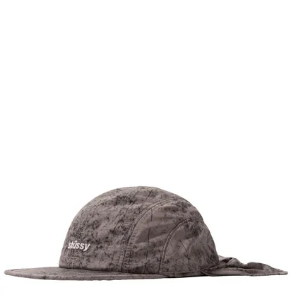 Stüssy Dyed Nylon Bungee Camp Cap (Grau / Khaki)