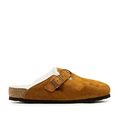 Birkenstock Boston Shearling Suede Leather (Braun)
