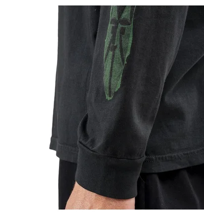 Stüssy Autumn Masks Pig. Dyed LS Tee (Schwarz)