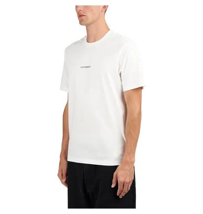 C.P. Company 30/1 Jersey Printed Logo T-Shirt (Weiss)