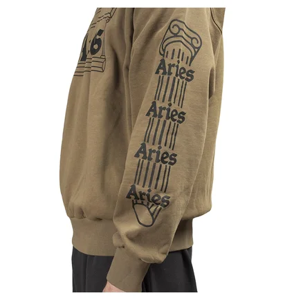 Aries Column Crewneck Sweatshirt (Khaki / Schwarz)