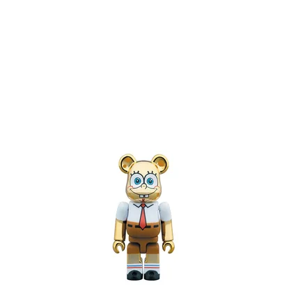Medicom 100% + 400% Spongebob Gold Chrome Be@rbrick Toy