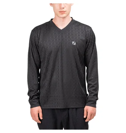 Stüssy Soccer V-Neck Longsleeve (Schwarz)