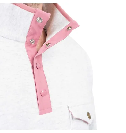 Aimé Leon Dore Half Button Sweatshirt (Hellgrau)