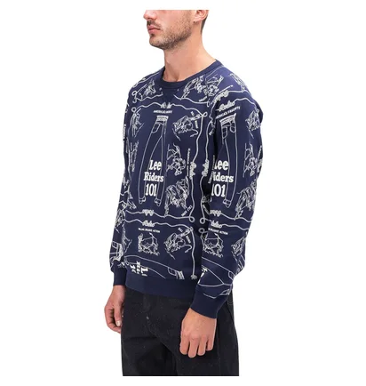 Lee 101 Sweatshirt (Navy / Weiß)