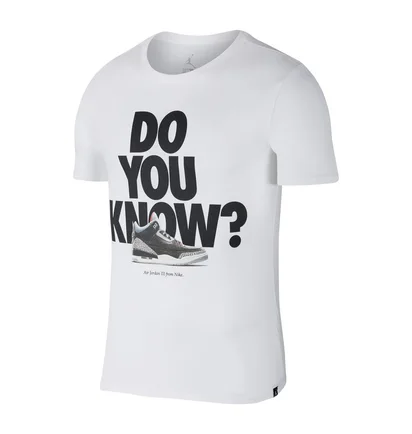 Nike Air Jordan AJ 3 'Do you know' T-Shirt (Weiß / Schwarz)