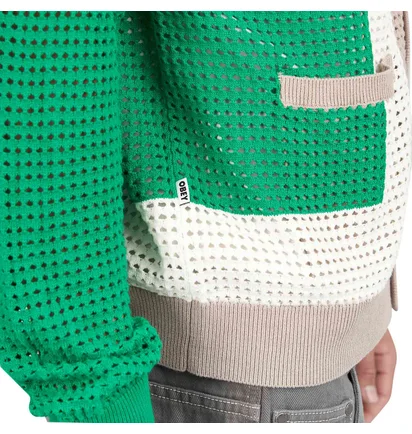 Obey Anderson 60’s Cardigan (Grün / Beige)