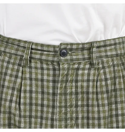 Obey Fubar Pleated Plaid Cord Pant (Grün / Grau)