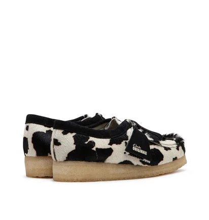 Clarks Originals Wallabee Cow Print HairOn W (Schwarz / Weiß)