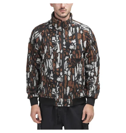Stüssy Tree Bark Fleece Jacket (Braun / Schwarz)