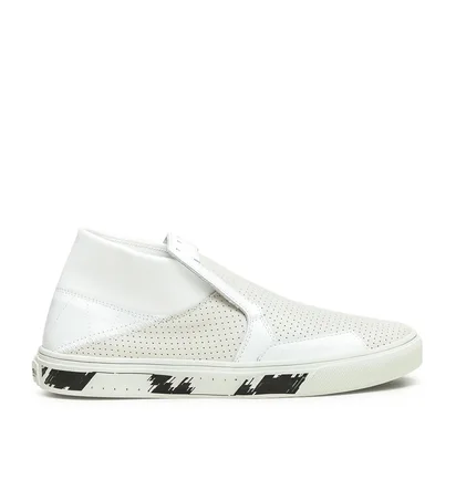 Stone Island Shadow Project Slip-On Mid Leather (Weiß)