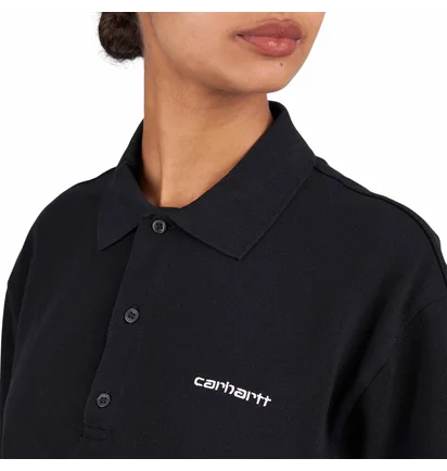Carhartt WIP W' S/S Carhartt Script Polo (Schwarz)