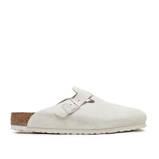 Birkenstock Boston Soft Footbed Suede Leather Regular (Beige)