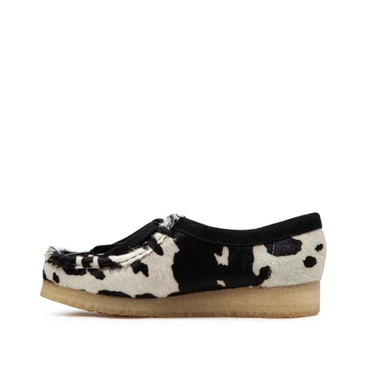 Clarks Originals Wallabee Cow Print HairOn W (Schwarz / Weiß)
