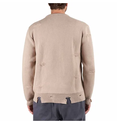 Alpha Industries Distressed Logo Pullover (Beige)