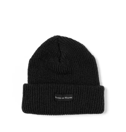 Raised By Wolves Waffle Knit Watch Beanie (Schwarz)