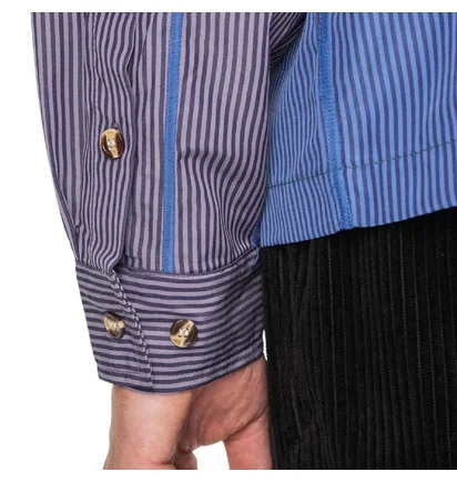 Brain Dead Paneled Stripe Poplin Shirt (Multi)