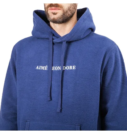 Aimé Leon Dore Reverse Fleece Logo Hoodie (Navy)