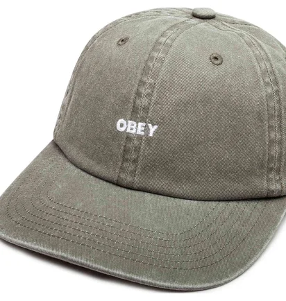 Obey Pigment Bold 6 Panel Strapback (Oliv)
