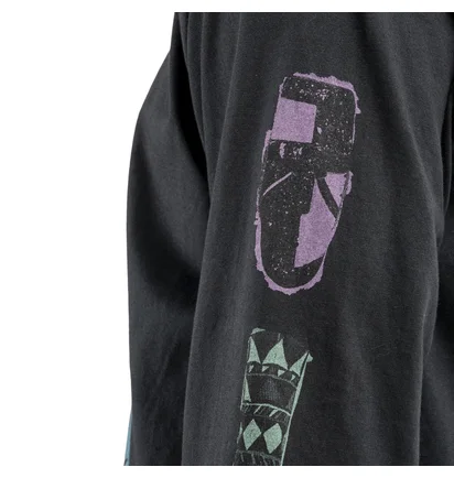 Stüssy Autumn Masks Pig. Dyed LS Tee (Schwarz)