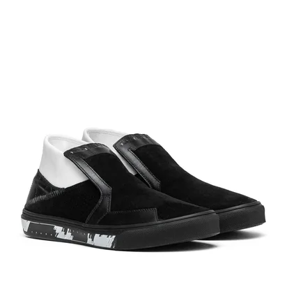 Stone Island Shadow Project Slip-On Mid Suede (Schwarz)