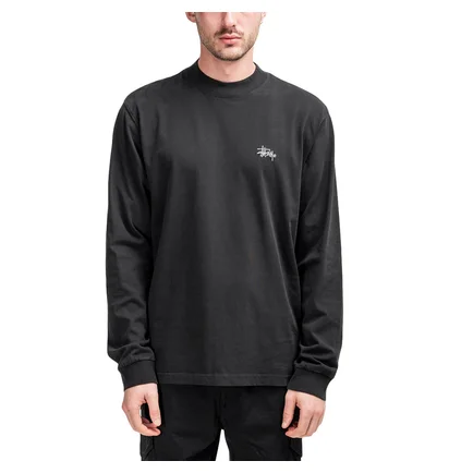 Stüssy Mock Longsleeve Crew (Schwarz)