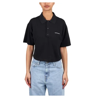 Carhartt WIP W' S/S Carhartt Script Polo (Schwarz)