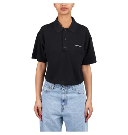 Carhartt WIP W' S/S Carhartt Script Polo (Schwarz)