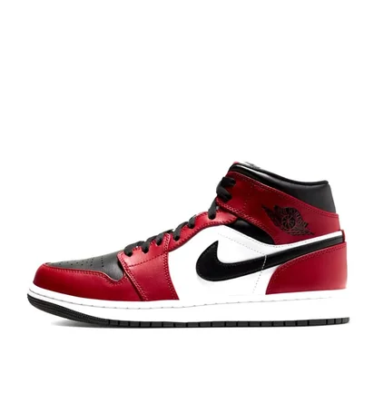 Air Jordan 1 Mid (Rot / Schwarz / Weiß)