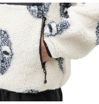 Stüssy Mask Jacquard Sherpa Jacket (Weiß / Schwarz)