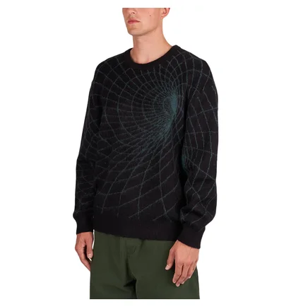 metalwood Wormhole Shaggy Sweater (Schwarz / Grün)
