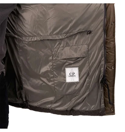 C.P. Company D.D. Shell Hooded Long Down Jacket (Oliv)